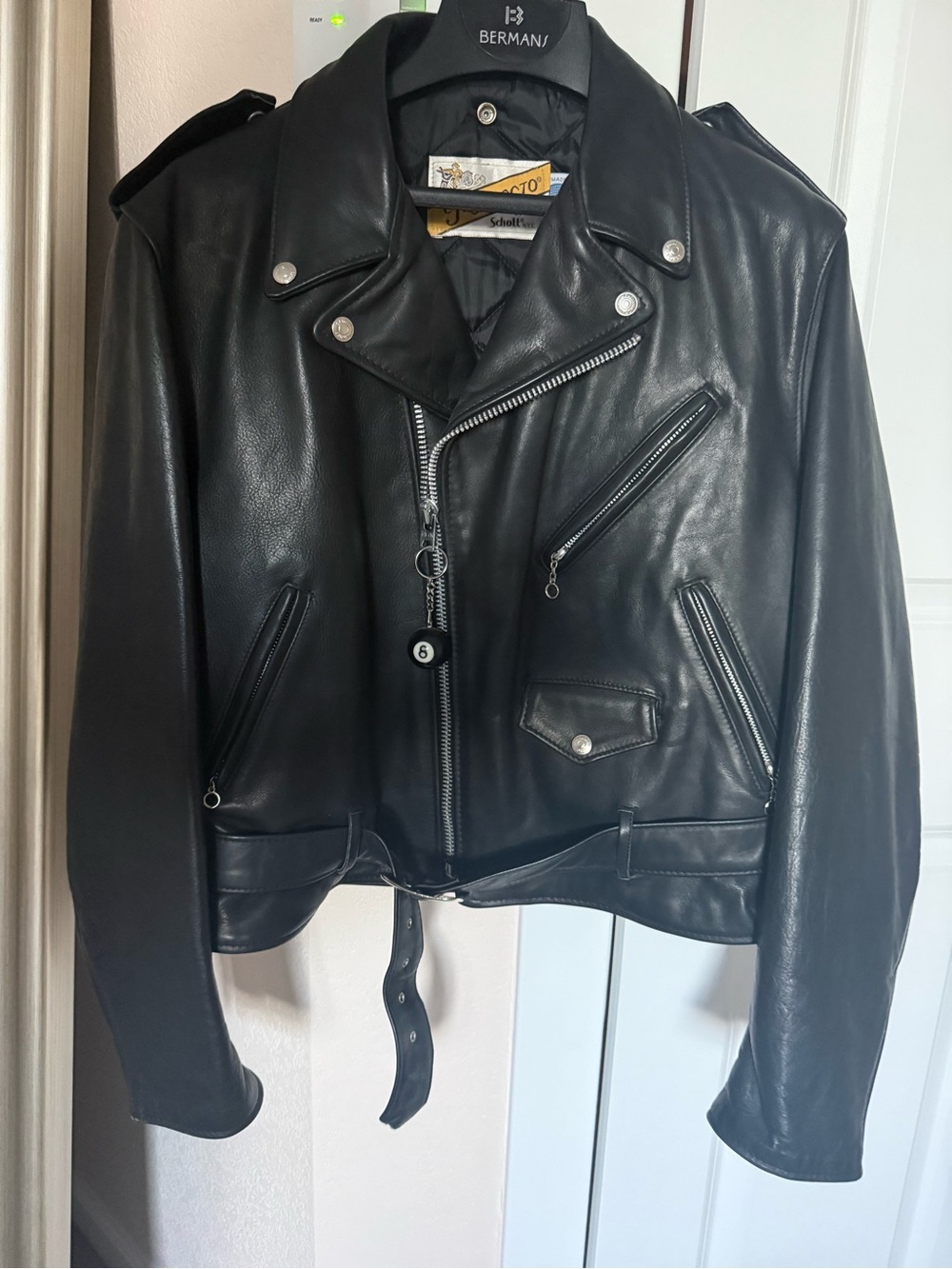 Black Leather Biker Jacket - Classic Men's Motorcycle Coat